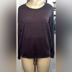 Max Studio London Lightweight Crew Neck Kangaroo Pocket Pullover Small